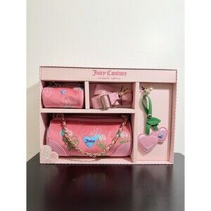 NWT Juicy Couture Heritage Cherry Barrel Bag Set - Limited Edition Pink Lemonade
